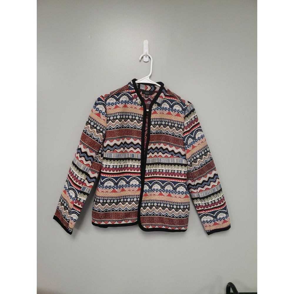 Violet B. Tweed Blazer Jacket Women's Small‎ Egyptian Print